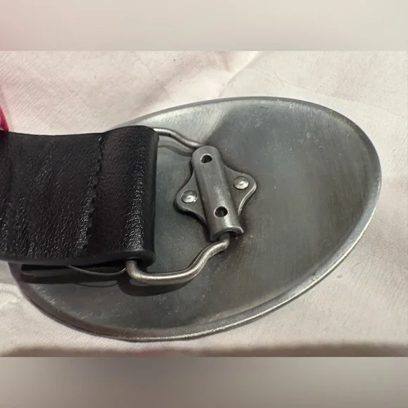 Western Brushed Silver Turquoise Belt 💙🤠 Black Adjusts to 36” - Picture 5 of 7